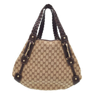 GUCCI Horsebit Tote Gucci GG Pelham Shoulder Bag monogram braided Brown